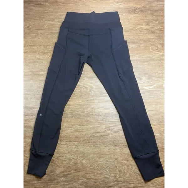 Lululemon Wunder Under Leggings Women's Est 6 Black Rib Pocket High Rise 25" - Image 9