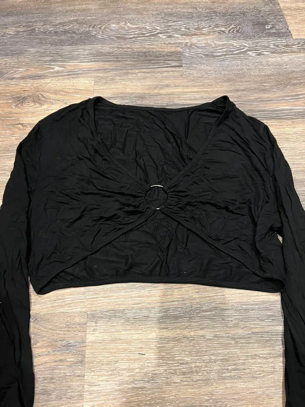 Black Long Sleeve Top Size XL - Image 2