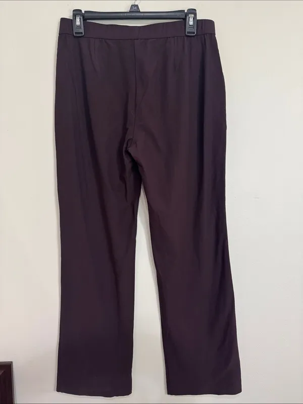 Eileen Fisher Easy Fit Cassis Washable Stretch Crepe Straight Ankle Pants size S - Image 3