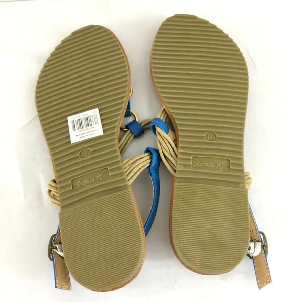 Victoria K Womens Sandals Thong Ankle Strap Faux Leather Blue Size 10 - Image 4