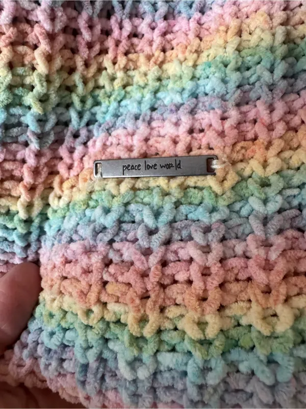 Peace Love World Pastel Striped Cowl Neck Sweater size medium - Image 4
