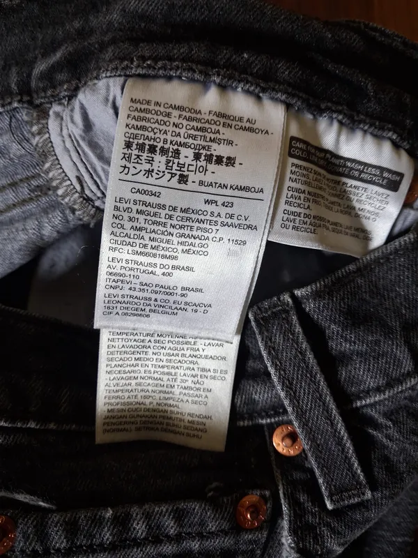 Levi's Womens Ribcage Straight-Leg Black Button Fly Jeans 27 - Image 5