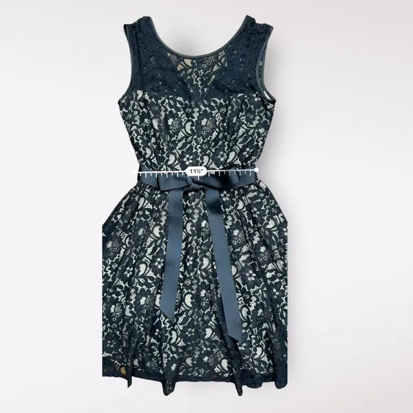 Betsy‎ and Adam Black Floral Lace NWT Cocktail Party Mini Dress Size 4 - Image 5