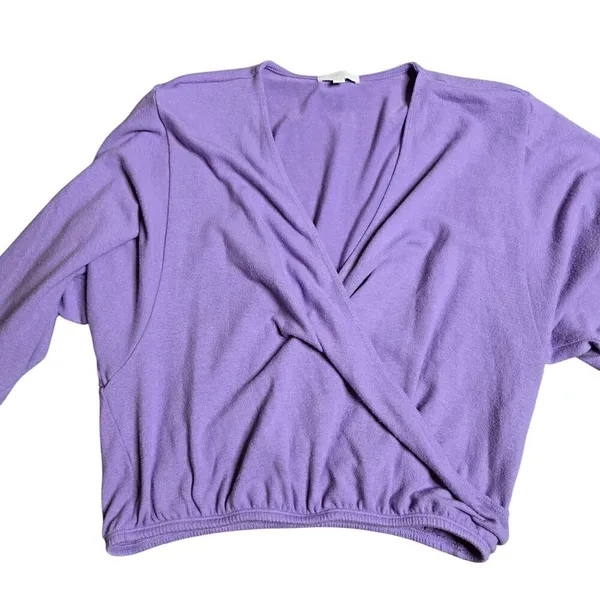 Beyond Yoga Wrapped Up Purple Pullover‎ Size: S - Image 3