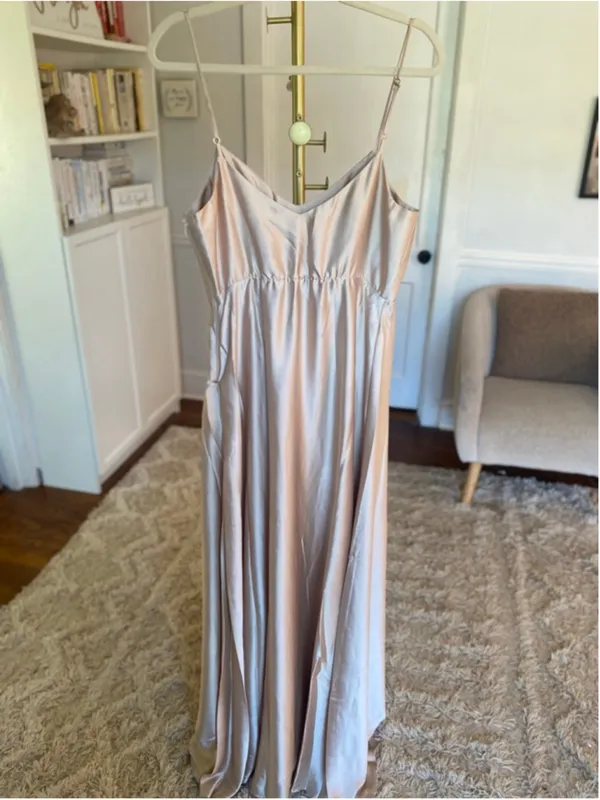 Show Me Your Mumu Satin Maxi Slip‎ Dress Champagne Quiet Luxury Bridesmaid Clean - Image 3