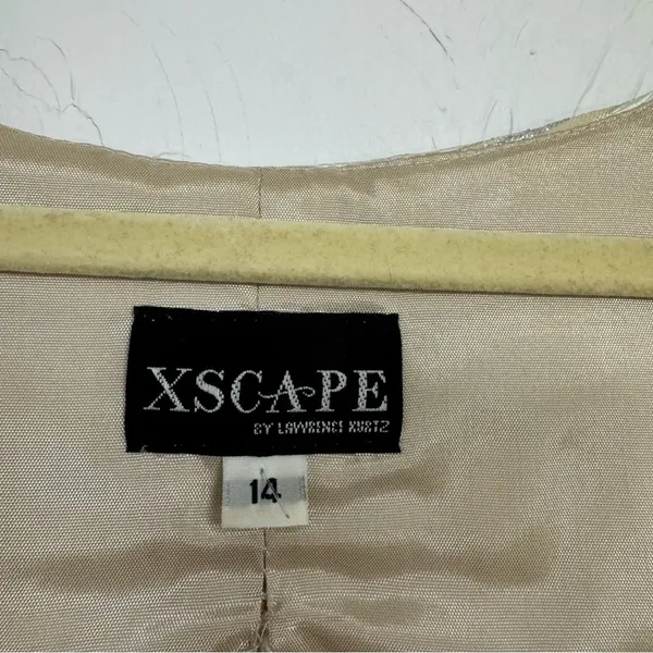 Xscape Gold Striped Blazer Jacket With Shell Womens 14 Set Formal Dressy - Image 4