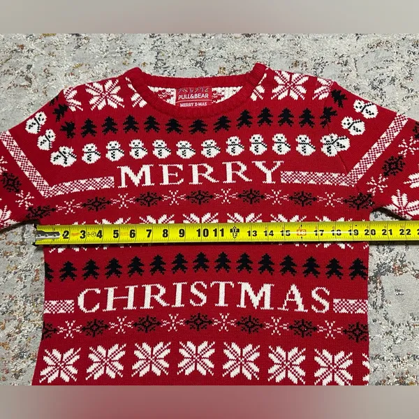 PULL & BEAR Christmas Sweater Size Large women’s Medium Men’s Mex (38) - Image 6