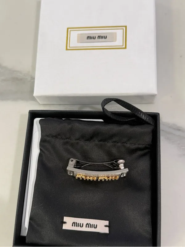 Miu Miu Crystal Hair Clip - Image 5