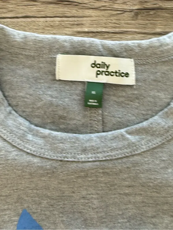 ANTHROPOLOGIE Daily Practice Short Sleeve Mini Gray Graphic T-Shirt Dress sz xs - Image 5
