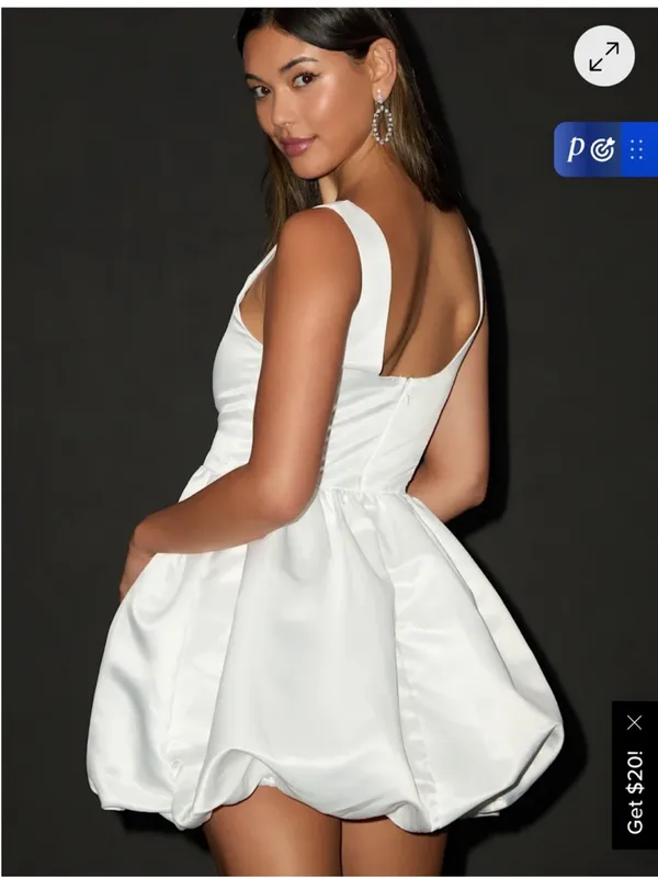 Lulus white bubble hem mini dress - Image 2