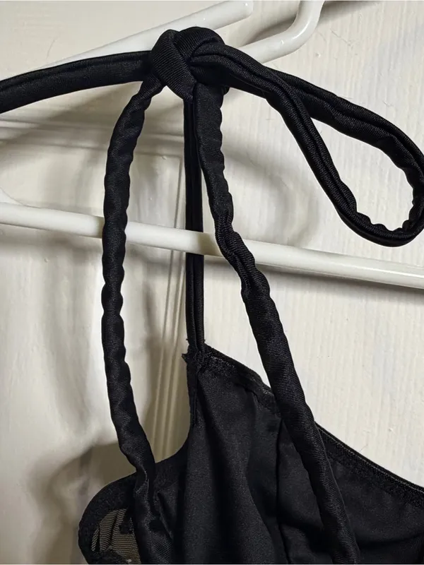 Kat the label Black Mesh Longline Underwire Bralette size small - Image 4