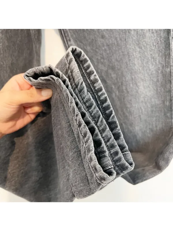 Goldsign‎ Benefit Jeans Size 24 Gray High Rise Straight Rigid Old Money Minimal - Image 5