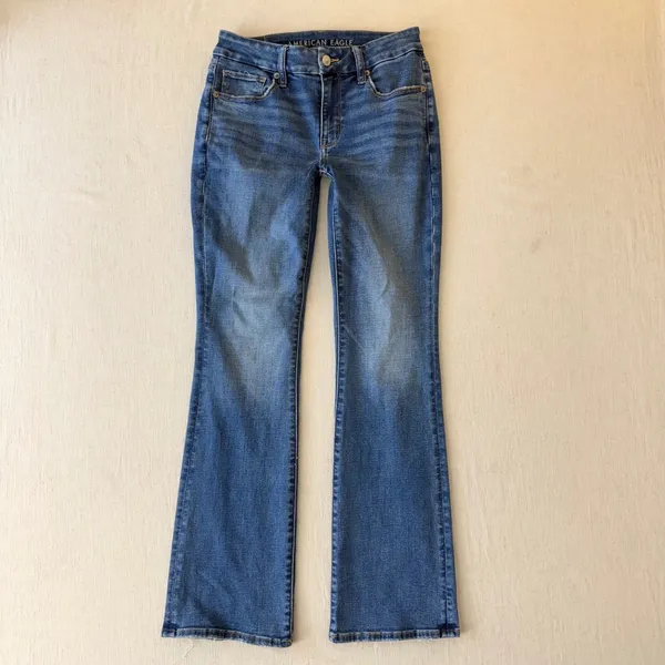 American Eagle Curvy High-Rise Skinny Kick Jeans Womens 2 Short Blue - Image 2