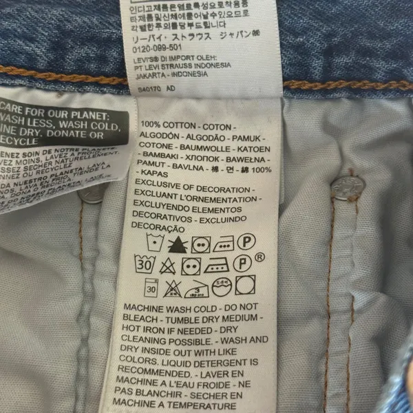 Levis 501 Original High Rise Cutoff‎ Denim Shorts Distressed Blue 26 Summer Jean - Image 4