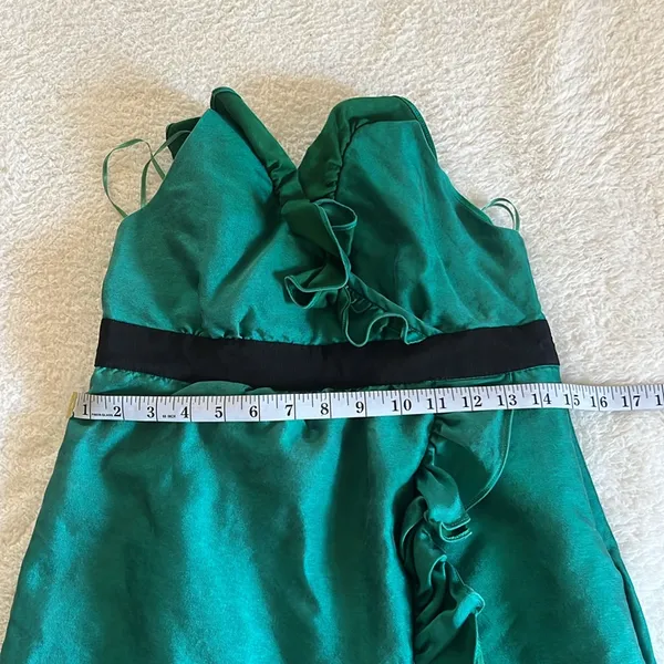 Tibi‎ Ruffle Halter Wrap Dress Green Size 6 - Image 4