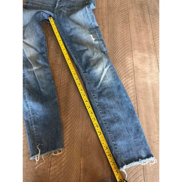 MOTHER The Stunner Ankle Fray Graffiti Girl Denim Distressed Jeans Women’s sz 24 - Image 11