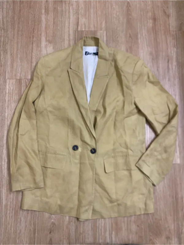 Zara Light tan Double-Breasted Blend Blazer - Image 2