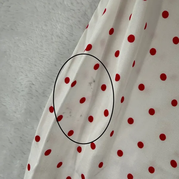 Mohito Women Polka Dot Off Shoulder Ruffle‎ Midi Dress White Red Size 32 NWT - Image 9