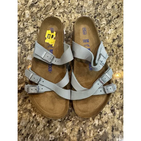 Birkenstock Franca Stone Blue Size 39 US Women's 8 Strappy Slide Sandal - Image 3