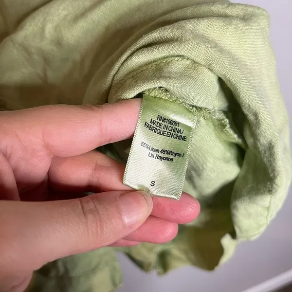 NWT Young Fabulous & Broke Hudson green linen blend cargo romper - Image 3