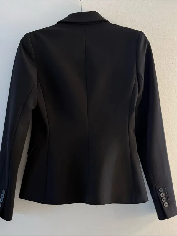 Express Black Single-Button Tailored Blazer - Image 2