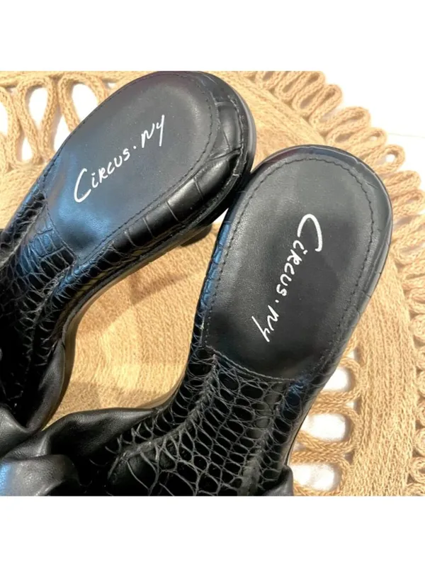 Circus by Sam Edelman Slade Sandal US 7 Black Faux Leather Quiet Luxury Chic - Image 8