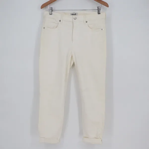 AGOLDE‎ Cream High Rise Straight Leg Crop Jeans Womens Size 32 - Image 2