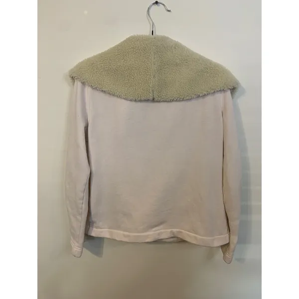 Lauren Ralph Lauren Fleece Jacket Women Medium Cream Excellent Toggle Shearling - Image 6