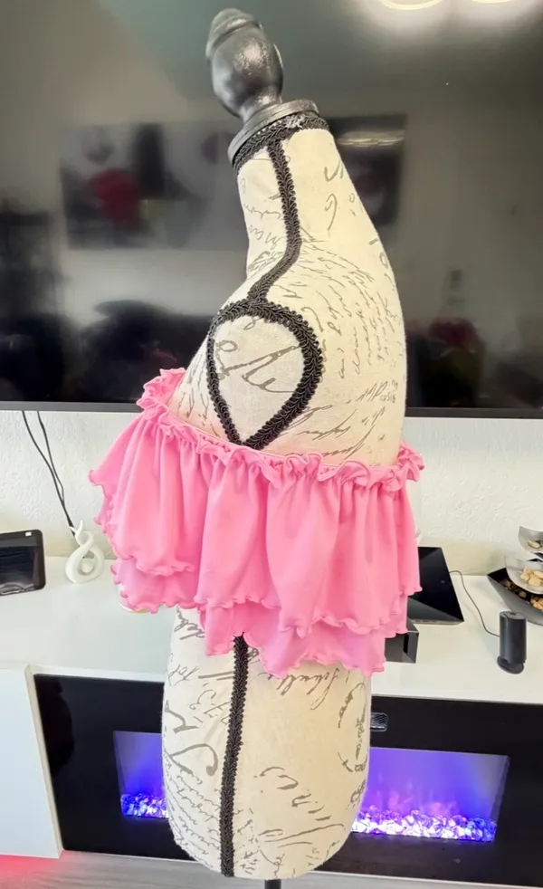 Monki Ruffle Frills Bandeau Bikini Top in Pink - Size M (NWT) - Image 7