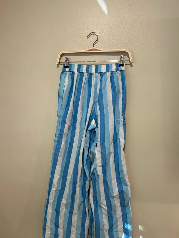 Anthropologie blue and white striped pajama pants - Image 6