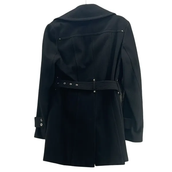 Kenneth Cole Womans Wool Trench Coat Size 10 Grunge Zip Accent‎ Modern Warm Cozy - Image 3