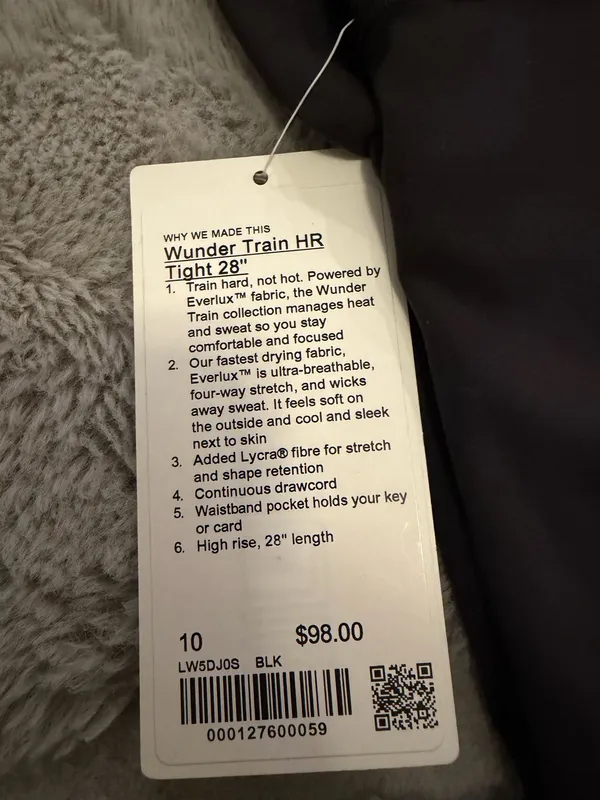 Lululemon Wunder Train Leggings 28” High-Rise Black size 10 - Image 5
