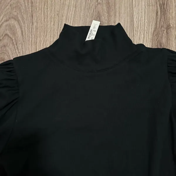 MADEWELL Ribbed Puff-Sleeve Turtleneck Bodysuit size large women’s new - Image 3