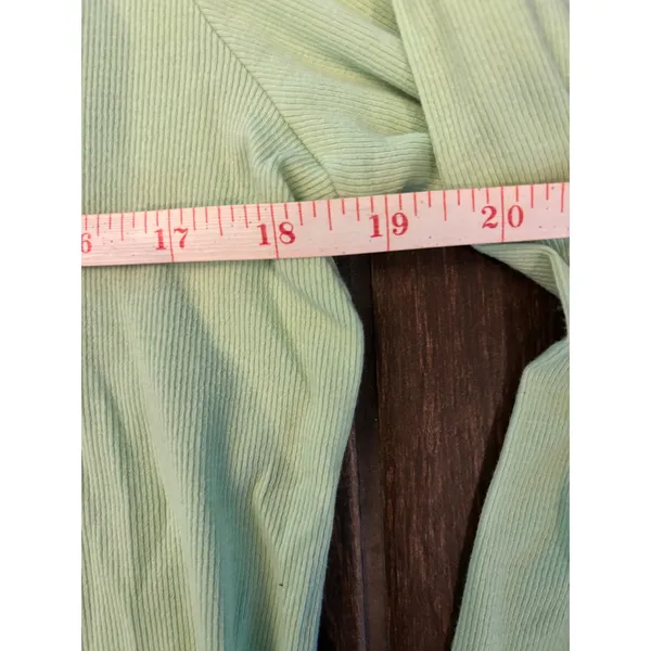 Chico's Henley Top Size L Green Ribbed Pima‎ Cotton 3/4 Sleeve Casual Classic - Image 4