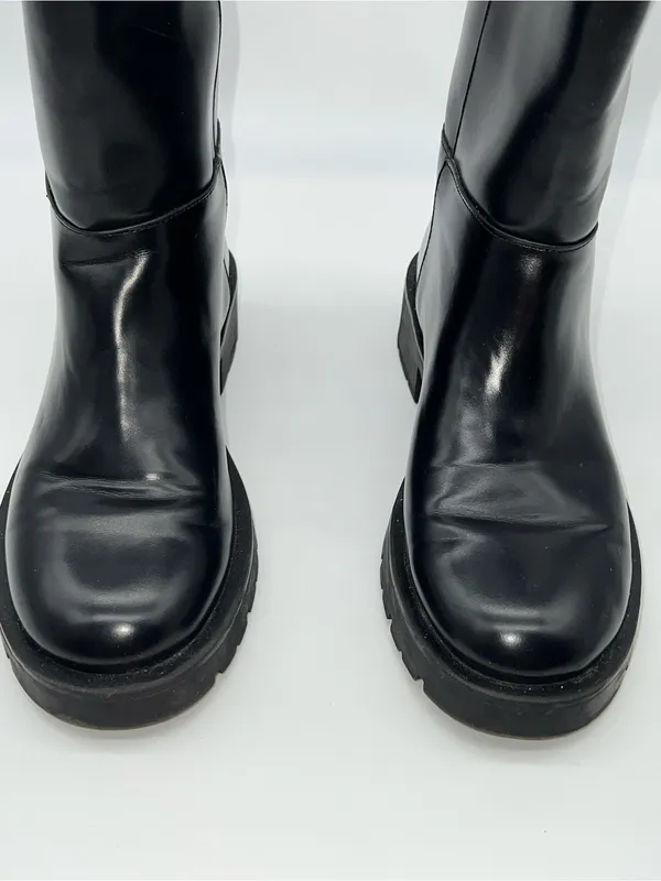 H&M Chunky Lug Rubber Sole Ankle Pull-On Black Boots-Size 39 EU / 8 US - Image 4