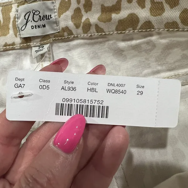 J. Crew Size 29 Jeans‎ 10" High Rise Toothpick Animal Print Safari Leopard NEW - Image 8