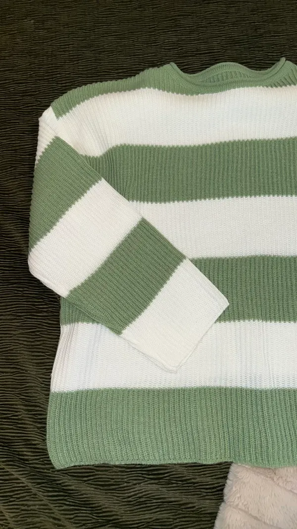Striped sweater Green Size XL - Image 2