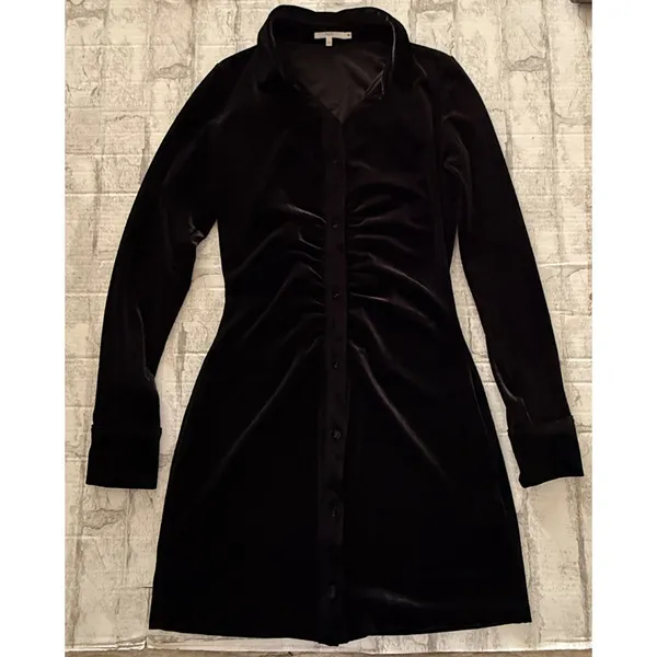 NIA Laurel Velvet Mini Shirt Dress Dark Romance Vampire Gothic Night Out Club XS - Image 4