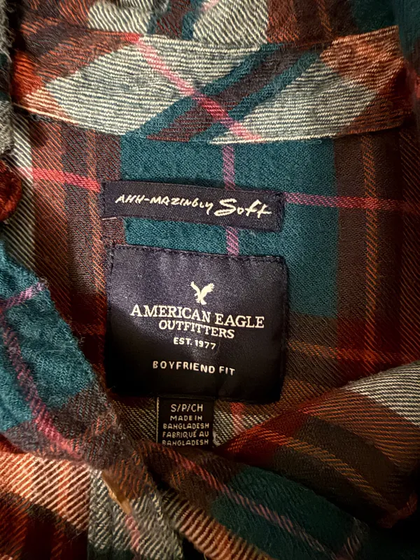 American Eagle Plaid Flannel - Image 2