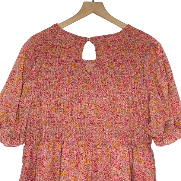 NEW‎ Wild Fable Pink Floral Smocked Dress Plus Size 1X Short Sleeve NWT - Image 7