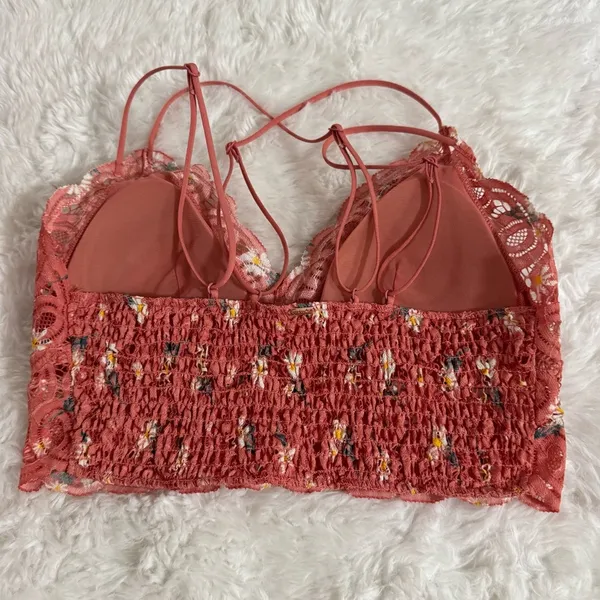 Victoria’s Secret Pink Floral Lace Bralette Size Medium - Image 2