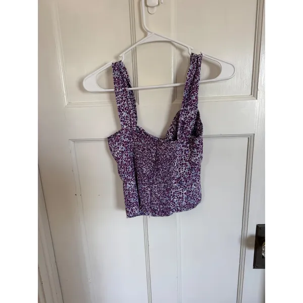 Reformation Hester purple floral sleeveless top size 0 - Image 7