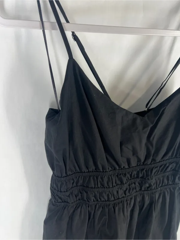 Anthropologie Somerset Tier Spaghetti Strap Mini Dress Black Size L - Image 3