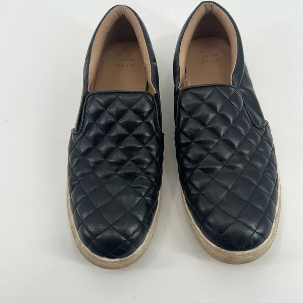 A New Day by target black Reese Quilted Slip-On faux leather Sneakers size 8 - Image 3