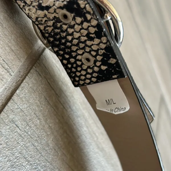 Snake print double circle belt Black - Image 6
