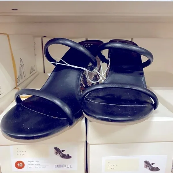 NWT A New Day Cass black snake block heel sandals - Image 6