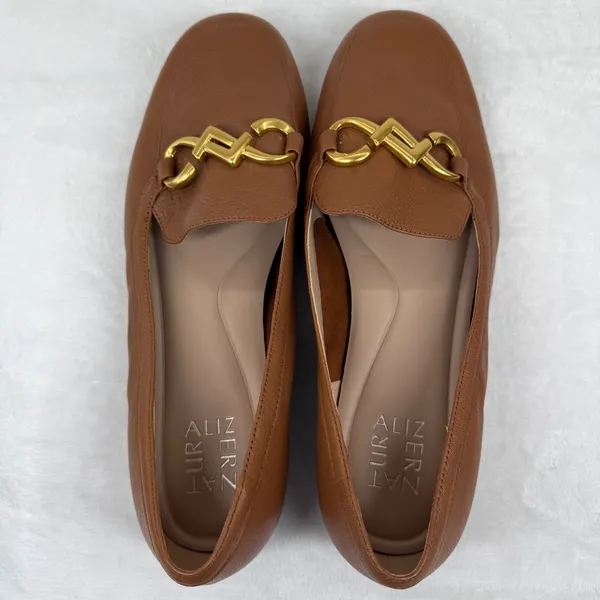 Naturalizer Adiline Loafers English Tea Brown Leather Square Toe 9.5W‎ - Image 5