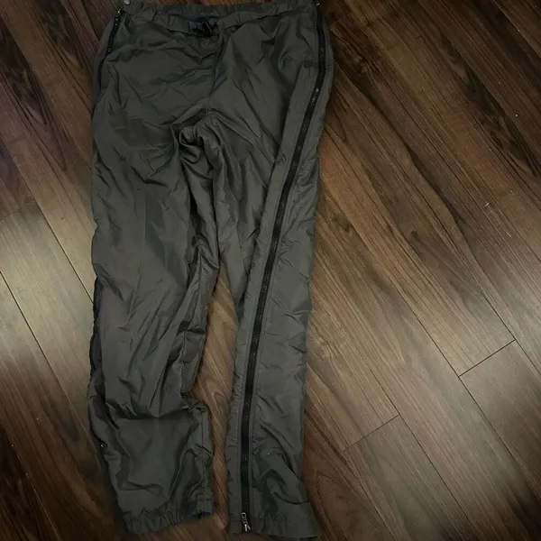Patagonia gray windbreaker fleece lined zipper pants snow large - Image 4