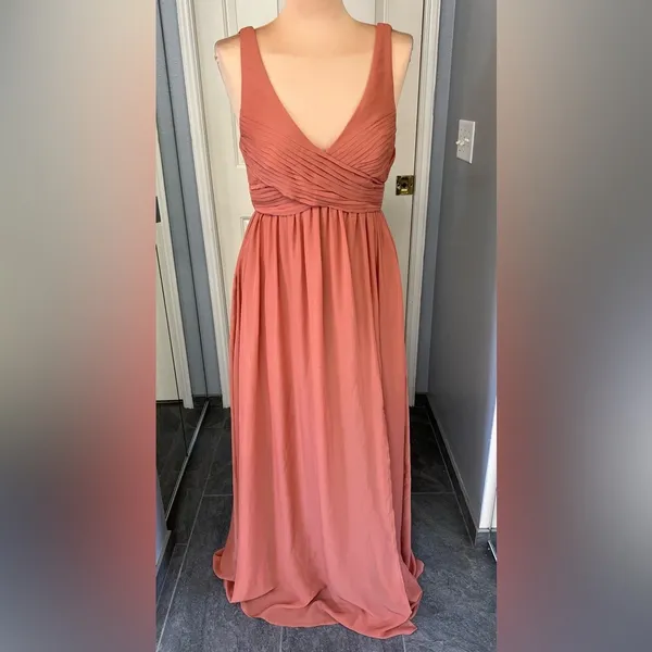 Birdy Grey Laurie Empire Bridesmaid‎ Formal Dress in Terracotta - Image 3