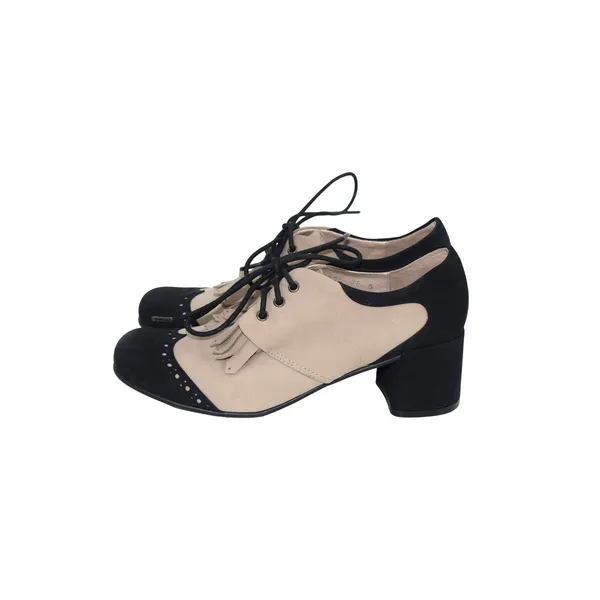 All Black by Anthropologie Womens Oxford Heel Shoes -‎ Lace Up, Tassel Detail - Image 6